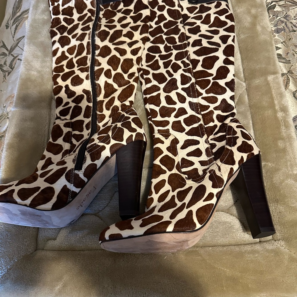 Giraffe Print High Heel Boots